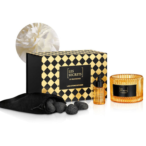 Diffuseur avec Pierres de Lave Les Secrets 725 Blanche Pivoine
