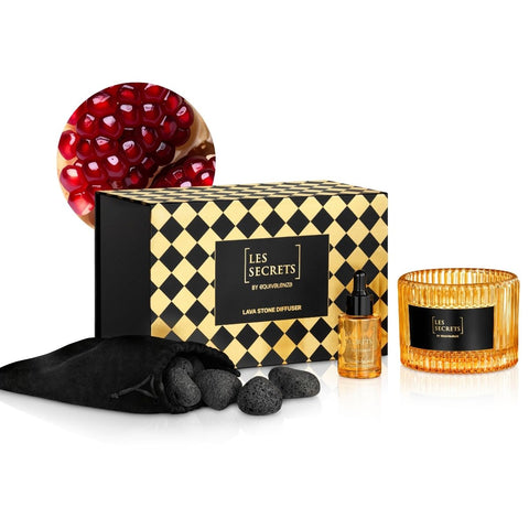 Diffuseur avec Pierres de Lave Les Secrets Grenade Rouge